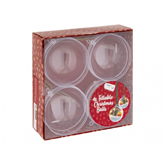 Rokdarbu komplekts Ziemassvētku rotājumi Grafix Balls fillable Xmas, dia 8cm, 4 pcs, 2 ass CR1006K/GE
