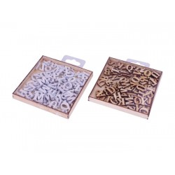 Koka dekoru komplekts Grafix Wooden Letters 104 pcs in wooden box 2 ass CR0365