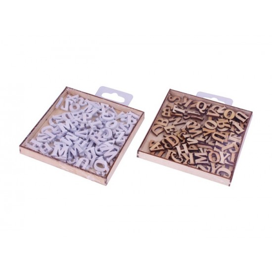 Koka dekoru komplekts Grafix Wooden Letters 104 pcs in wooden box 2 ass CR0365