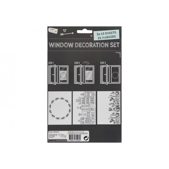 Logu dekorēšanas komplekts Grafix Window Marker Set, 3 markers, 3 templates A3 CR0976/GE