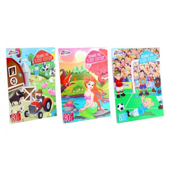 Zīmēšanas albums Grafix A4 Drawing Pad 80 Sh. 3 assorted TB80/17GE
