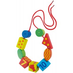 Educational game Lena Wooden Beads - Numbers (5 colors) 32007