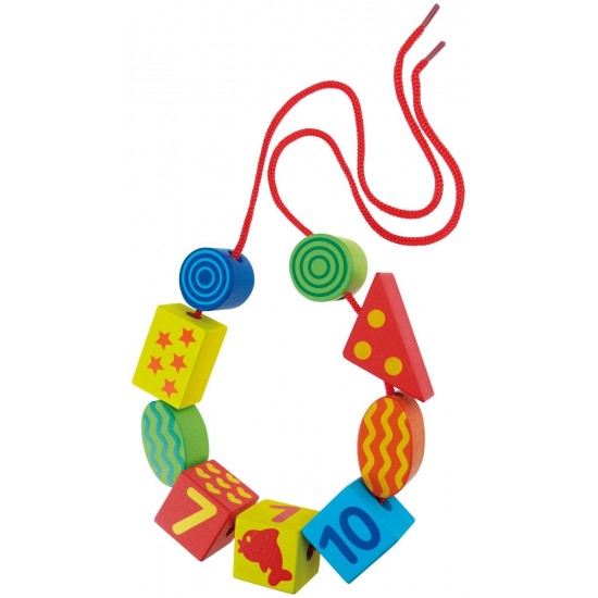 Attīstoša koka verama rotaļlieta Lena Wooden Beads - Numbers (5 colours) 32007