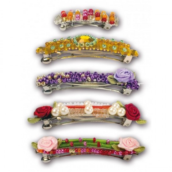 Rokdarbu komplekts matu sprādžu veidošanai Lena Hairclips Bijou 42421