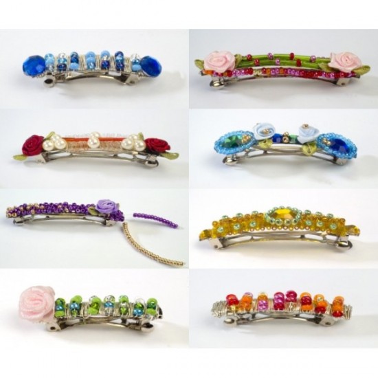 Rokdarbu komplekts matu sprādžu veidošanai Lena Hairclips Bijou 42421