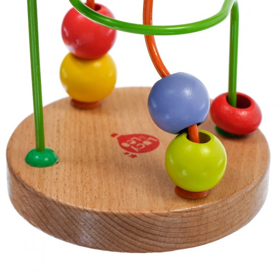 Koka attīstoša rotaļlieta aktīvā cilpa labirints ar lodītēm Lucy&Leo Bead Maze #1 LL113