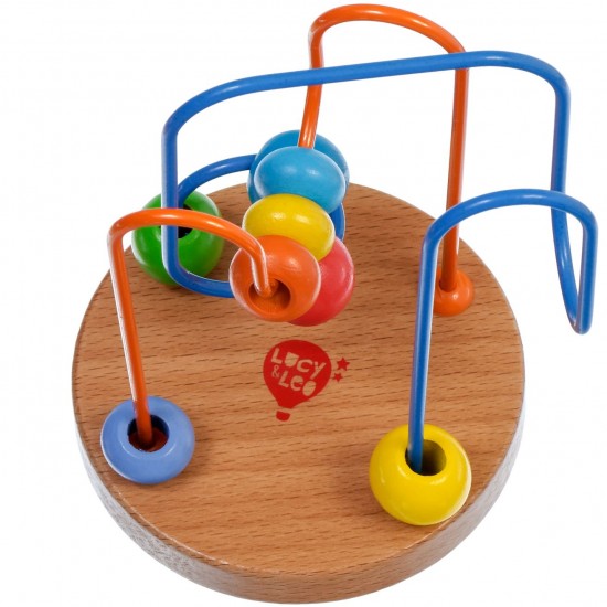 Koka attīstoša rotaļlieta aktīvā cilpa labirints ar lodītēm Lucy&Leo Bead Maze #2 LL114