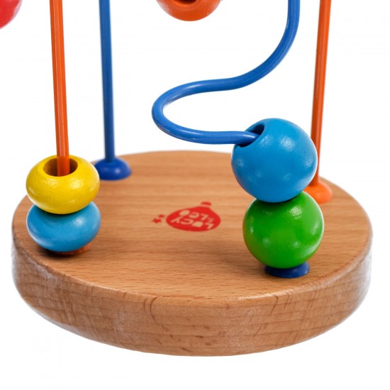 Koka attīstoša rotaļlieta aktīvā cilpa labirints ar lodītēm Lucy&Leo Bead Maze #2 LL114