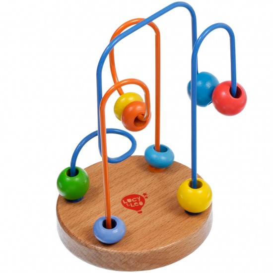 Koka attīstoša rotaļlieta aktīvā cilpa labirints ar lodītēm Lucy&Leo Bead Maze #2 LL114
