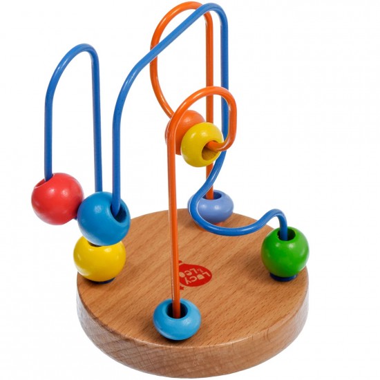Koka attīstoša rotaļlieta aktīvā cilpa labirints ar lodītēm Lucy&Leo Bead Maze #2 LL114
