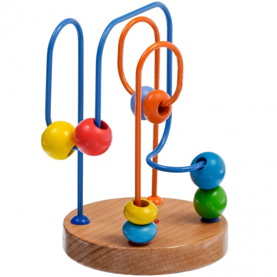 Koka attīstoša rotaļlieta aktīvā cilpa labirints ar lodītēm Lucy&Leo Bead Maze #2 LL114