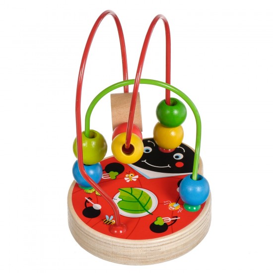 Koka attīstoša rotaļlieta aktīvā cilpa labirints ar lodītēm "Mārīte" Lucy&Leo Ladybug Bead Maze LL147