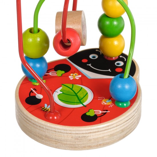 Koka attīstoša rotaļlieta aktīvā cilpa labirints ar lodītēm "Mārīte" Lucy&Leo Ladybug Bead Maze LL147