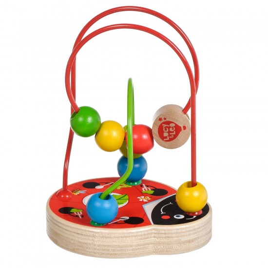 Koka attīstoša rotaļlieta aktīvā cilpa labirints ar lodītēm "Mārīte" Lucy&Leo Ladybug Bead Maze LL147