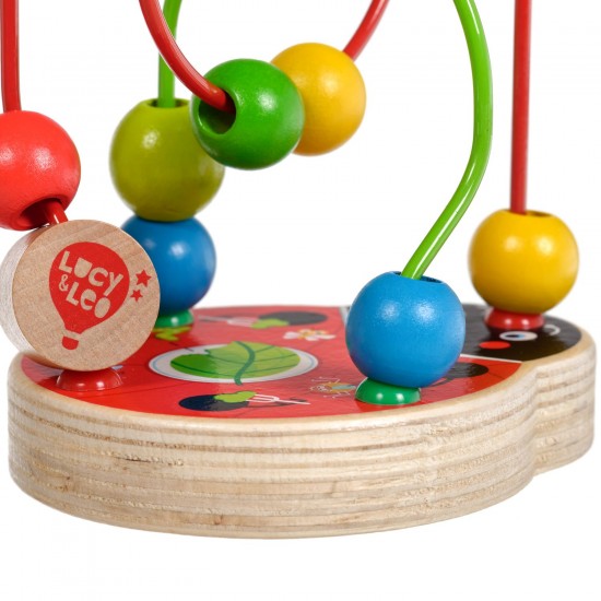 Koka attīstoša rotaļlieta aktīvā cilpa labirints ar lodītēm "Mārīte" Lucy&Leo Ladybug Bead Maze LL147