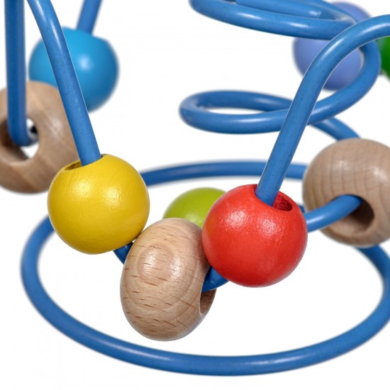 Koka attīstoša rotaļlieta aktīvā cilpa labirints ar lodītēm Lucy&Leo Bead Maze #6 LL151