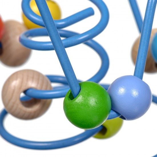 Koka attīstoša rotaļlieta aktīvā cilpa labirints ar lodītēm Lucy&Leo Bead Maze #6 LL151