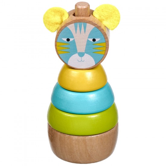 Koka attīstoša rotaļlieta piramīda Lucy&Leo Pyramid Cat/Tiger LL153 