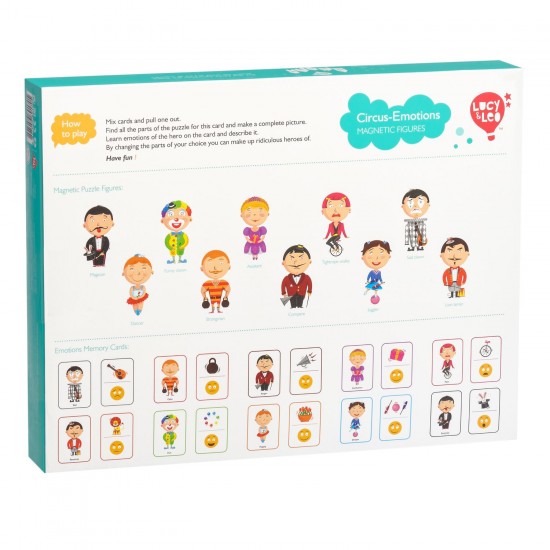 Koka attīstoša spēle Lucy&Leo Circus-Emotions Magnetics figures LL170