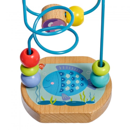Koka attīstoša rotaļlieta aktīvā cilpa labirints ar lodītēm "Zivs" Lucy&Leo Fish Bead Maze LL171