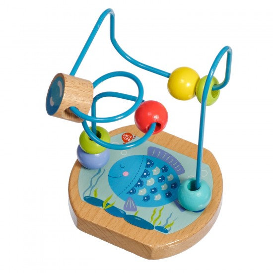 Koka attīstoša rotaļlieta aktīvā cilpa labirints ar lodītēm "Zivs" Lucy&Leo Fish Bead Maze LL171