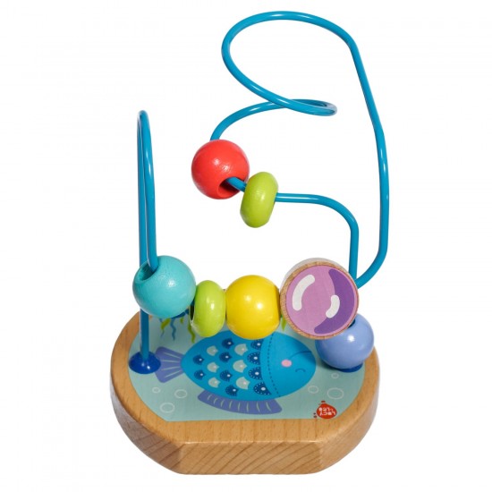 Koka attīstoša rotaļlieta aktīvā cilpa labirints ar lodītēm "Zivs" Lucy&Leo Fish Bead Maze LL171