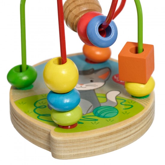 Koka attīstoša rotaļlieta aktīvā cilpa labirints ar lodītēm Lucy&Leo Cat Bead Maze LL172