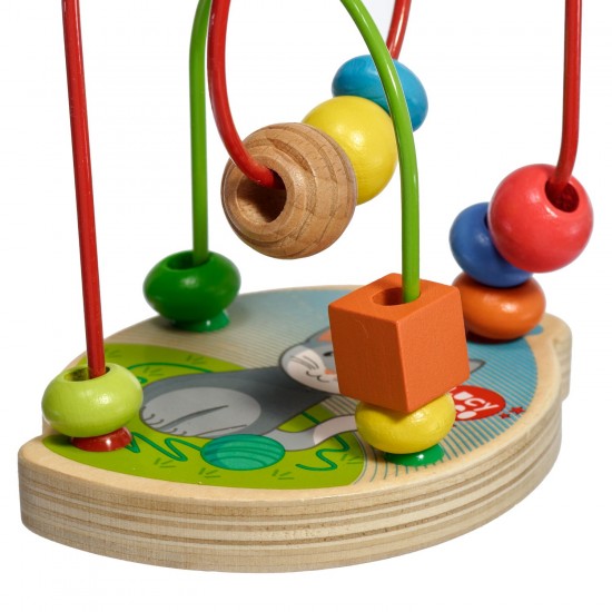 Koka attīstoša rotaļlieta aktīvā cilpa labirints ar lodītēm Lucy&Leo Cat Bead Maze LL172