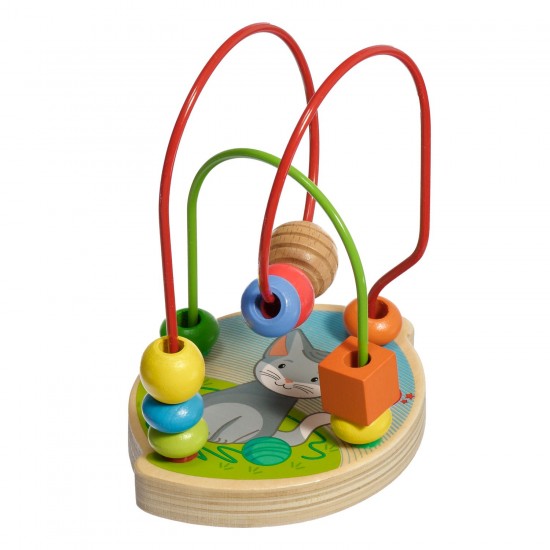 Koka attīstoša rotaļlieta aktīvā cilpa labirints ar lodītēm Lucy&Leo Cat Bead Maze LL172