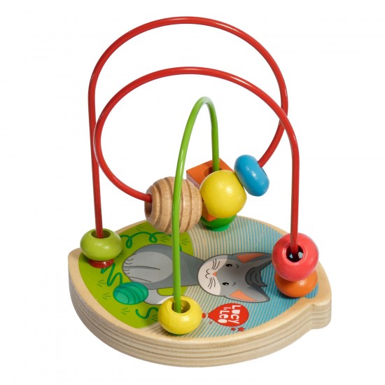 Koka attīstoša rotaļlieta aktīvā cilpa labirints ar lodītēm Lucy&Leo Cat Bead Maze LL172