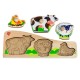 Koka attīstoša spēle - slāņu puzle "Dzīvnieciņi fermā" Lucy&Leo Farm Animals Peg Puzzle LL189