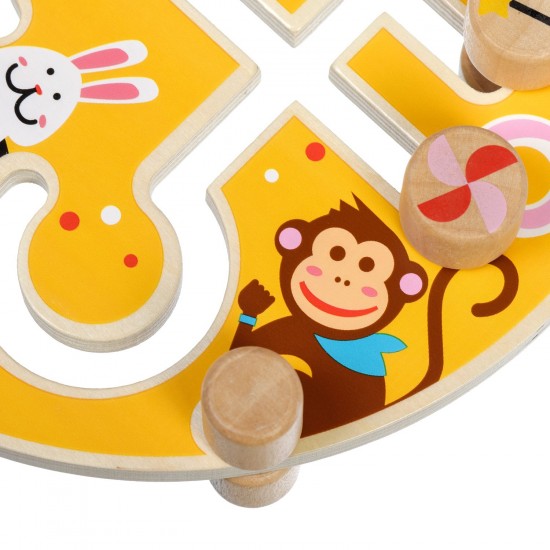 Koka rotaļlieta - labirints “Jautras brīvdienas” Lucy&Leo Funny Holiday Maze Wooden Set LL199