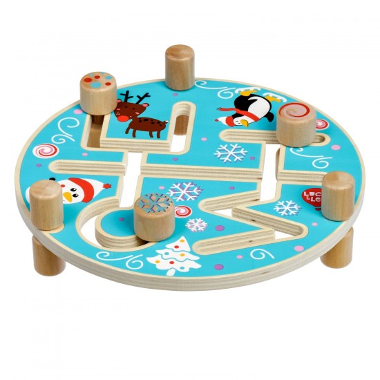 Koka rotaļlieta - labirints “Jautras brīvdienas” Lucy&Leo Funny Holiday Maze Wooden Set LL199