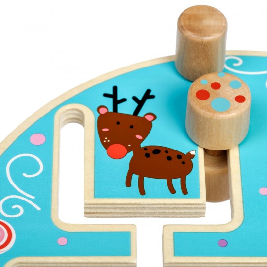 Koka rotaļlieta - labirints “Jautras brīvdienas” Lucy&Leo Funny Holiday Maze Wooden Set LL199