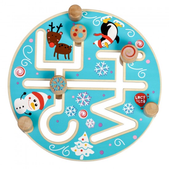 Koka rotaļlieta - labirints “Jautras brīvdienas” Lucy&Leo Funny Holiday Maze Wooden Set LL199