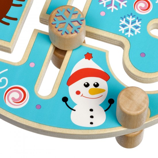 Koka rotaļlieta - labirints “Jautras brīvdienas” Lucy&Leo Funny Holiday Maze Wooden Set LL199