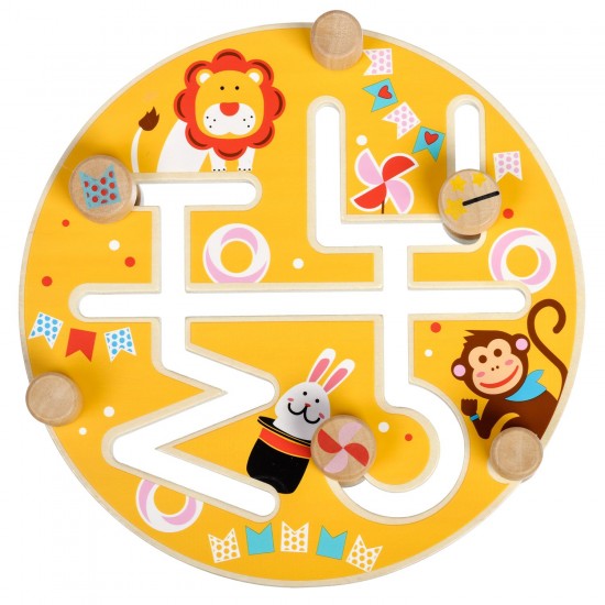 Koka rotaļlieta - labirints “Jautras brīvdienas” Lucy&Leo Funny Holiday Maze Wooden Set LL199
