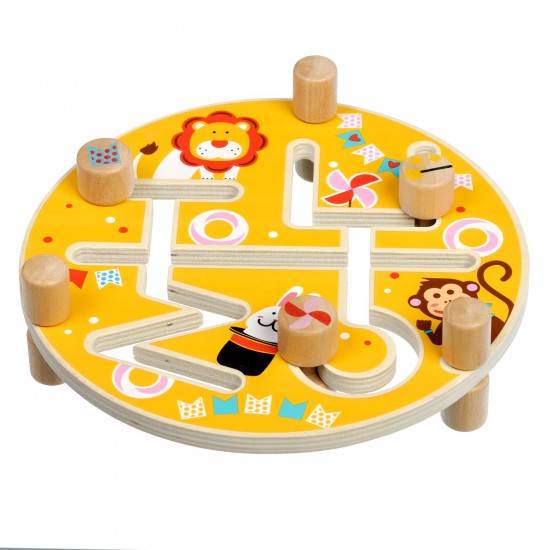 Koka rotaļlieta - labirints “Jautras brīvdienas” Lucy&Leo Funny Holiday Maze Wooden Set LL199