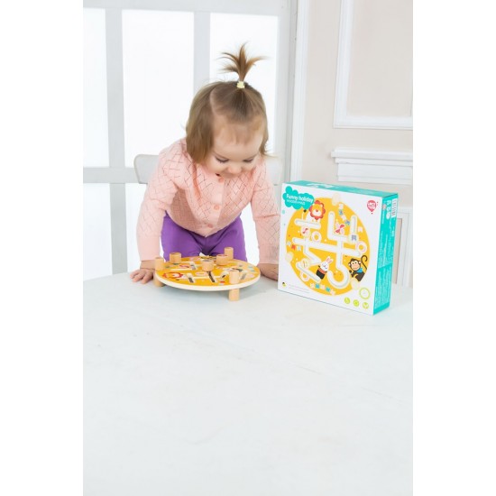 Koka rotaļlieta - labirints “Jautras brīvdienas” Lucy&Leo Funny Holiday Maze Wooden Set LL199