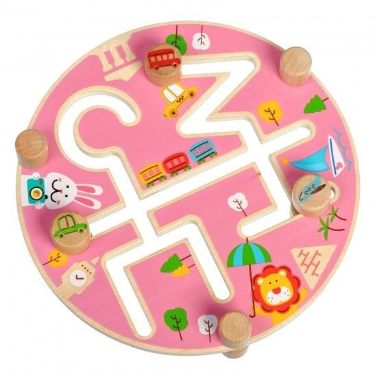 Koka rotaļlieta - labirints “Laimīgs ceļojums” Lucy&Leo Happy Trip Maze Wooden Set LL200