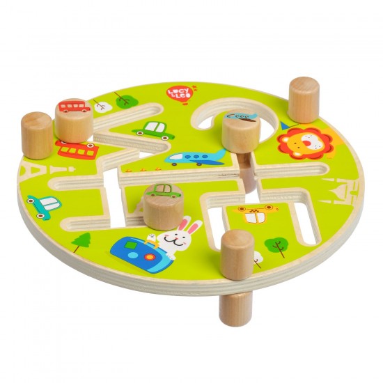Koka rotaļlieta - labirints “Laimīgs ceļojums” Lucy&Leo Happy Trip Maze Wooden Set LL200
