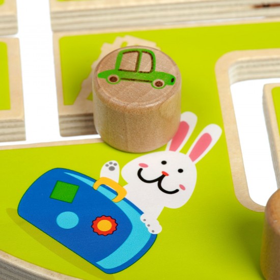 Koka rotaļlieta - labirints “Laimīgs ceļojums” Lucy&Leo Happy Trip Maze Wooden Set LL200