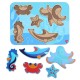 Koka attīstoša spēle - puzle Lucy&Leo Ocean and Sea Animals Wooden Peg Puzzle LL227