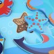 Koka attīstoša spēle - puzle Lucy&Leo Ocean and Sea Animals Wooden Peg Puzzle LL227