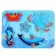 Koka attīstoša spēle - puzle Lucy&Leo Ocean and Sea Animals Wooden Peg Puzzle LL227