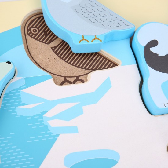 Koka attīstoša spēle - puzle Lucy&Leo Polar Animals Wooden Peg Puzzle LL228
