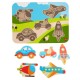 Koka attīstoša spēle - puzle Lucy&Leo Vehicles Wooden Peg Puzzle LL229