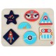 Koka attīstoša spēle - puzle Lucy&Leo Geometric Figures Wooden Peg Puzzle LL230