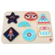 Koka attīstoša spēle - puzle Lucy&Leo Geometric Figures Wooden Peg Puzzle LL230