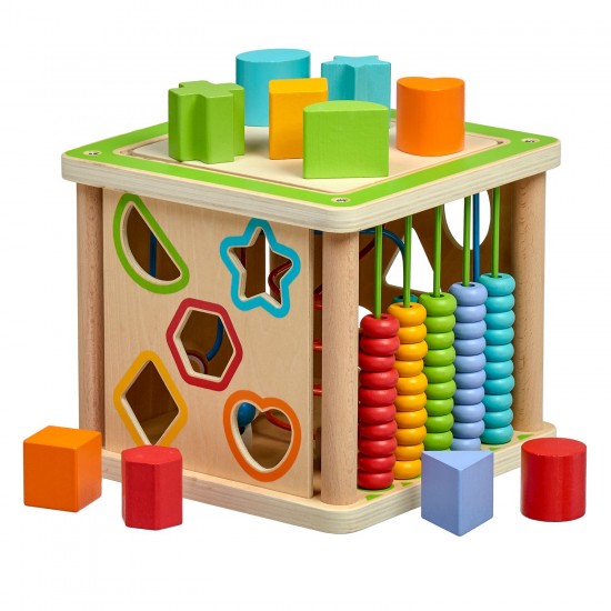 Koka attīstoša rotaļlieta kubs motorika Lucy&Leo Big Activity Cube "Smart" LL248